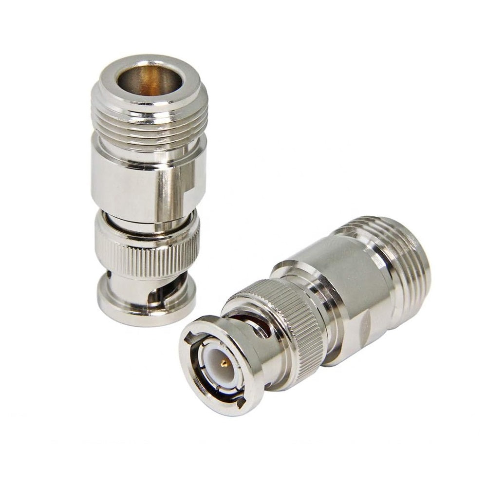 Adaptador BNC macho a N hembra. Vista 5 del producto; las piezas repetidas muestran diferentes ángulos.