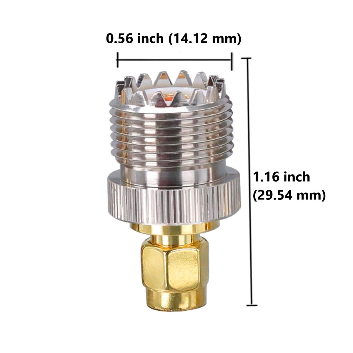 Adaptador UHF hembra a SMA macho - vista 2