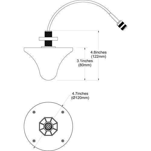 Antena Omni Tipo Domo, 3 dBi, 806-960 MHz / 1700-2100 MHz
