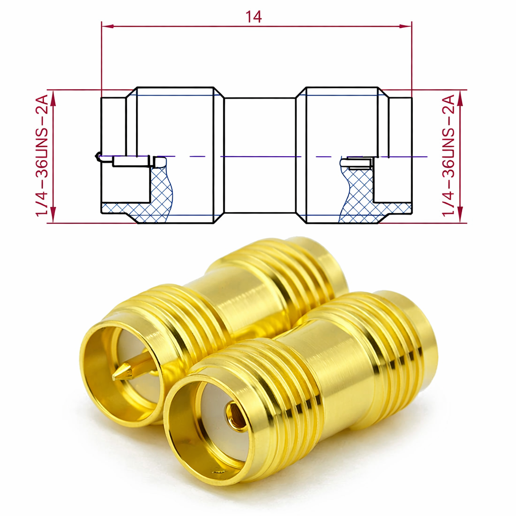 Adaptador SMA hembra a RP-SMA hembra - vista 2