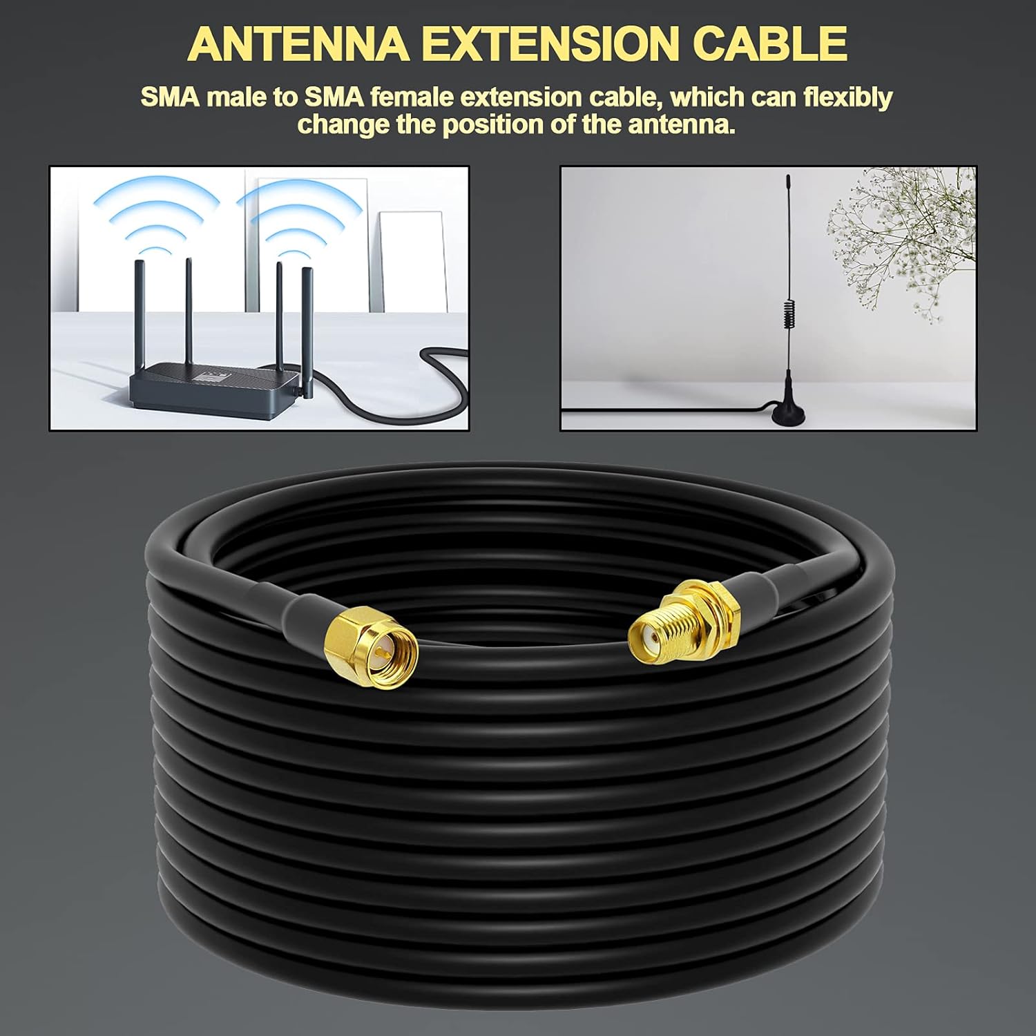 Cable de 15m Conector SMA Macho a SMA Hembra
