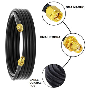 Cable de 10m Conector SMA Macho a SMA Hembra