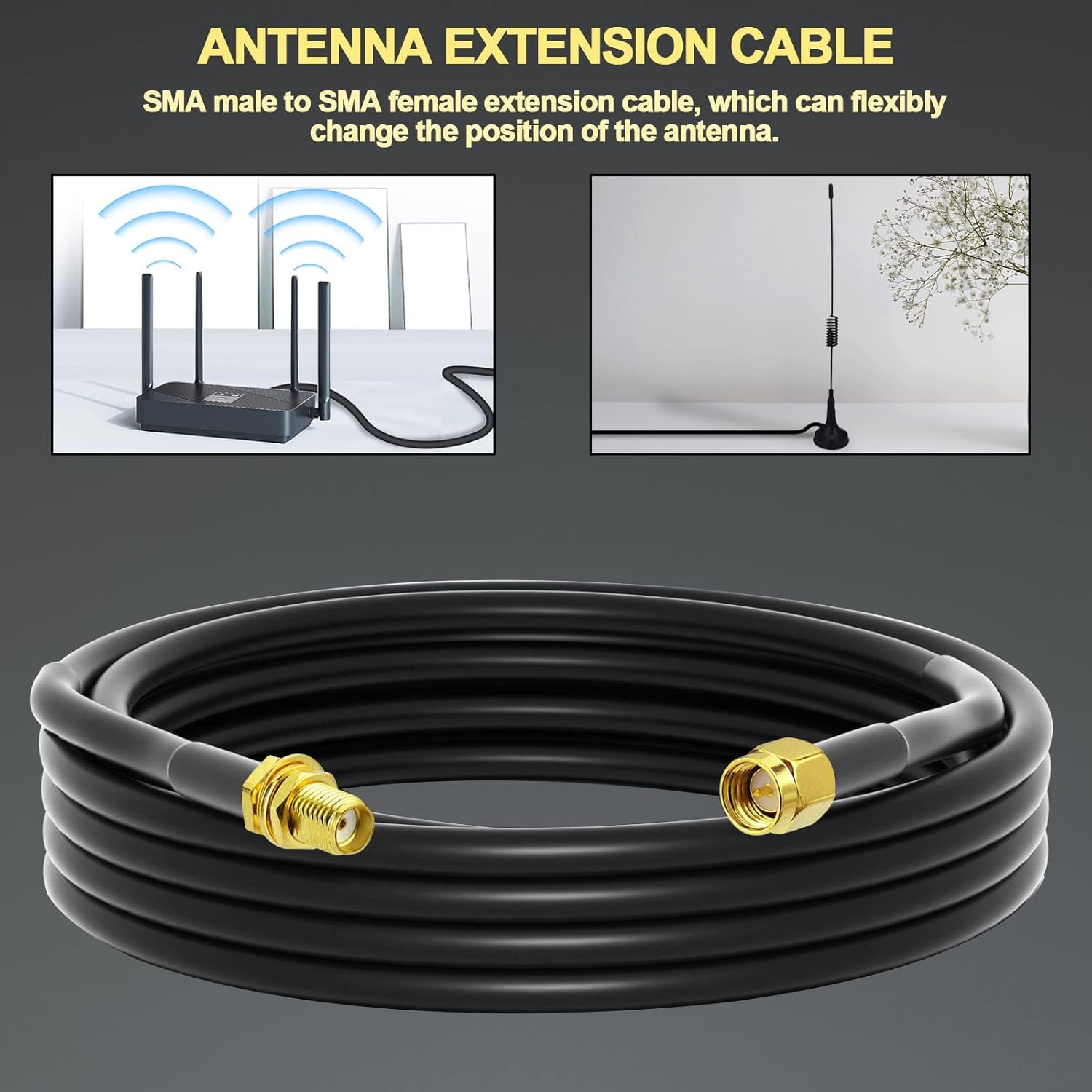 Cable de 10m Conector SMA Macho a SMA Hembra