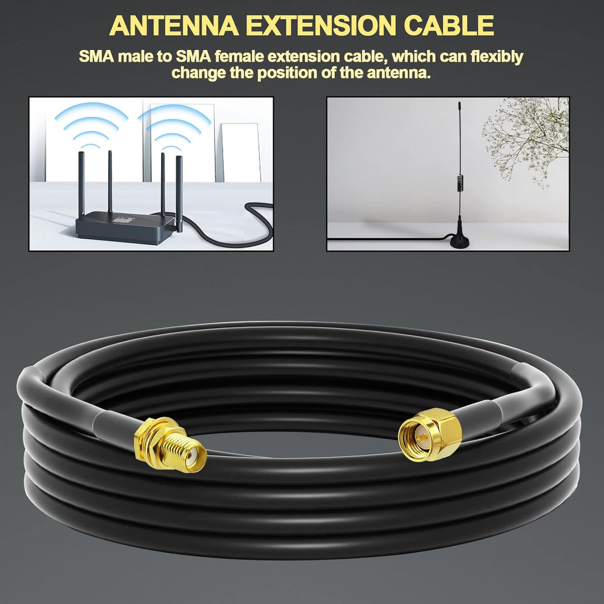 Cable de 10m Conector SMA Macho a SMA Hembra