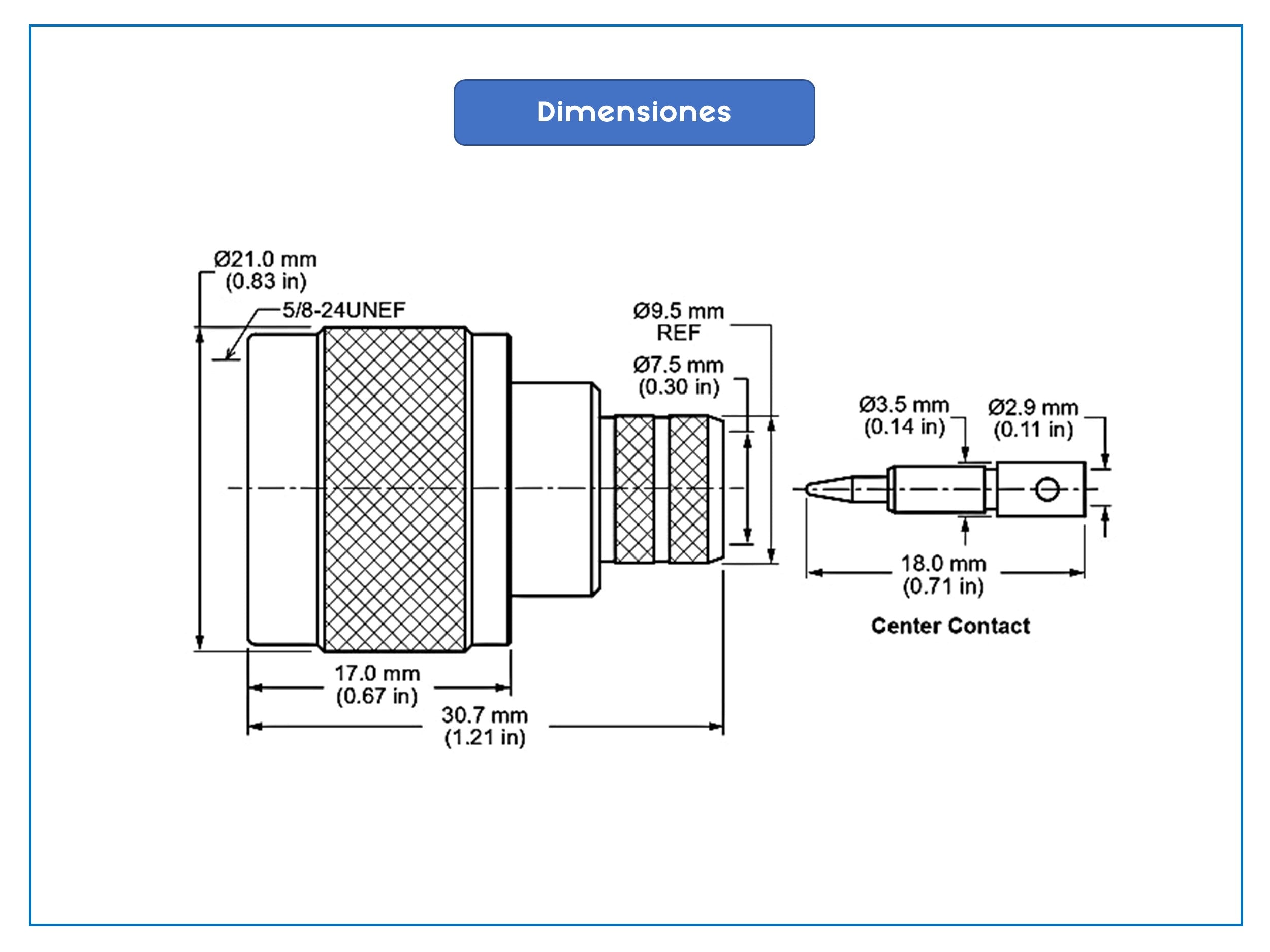 Conector N (macho) crimpable para cable RG11