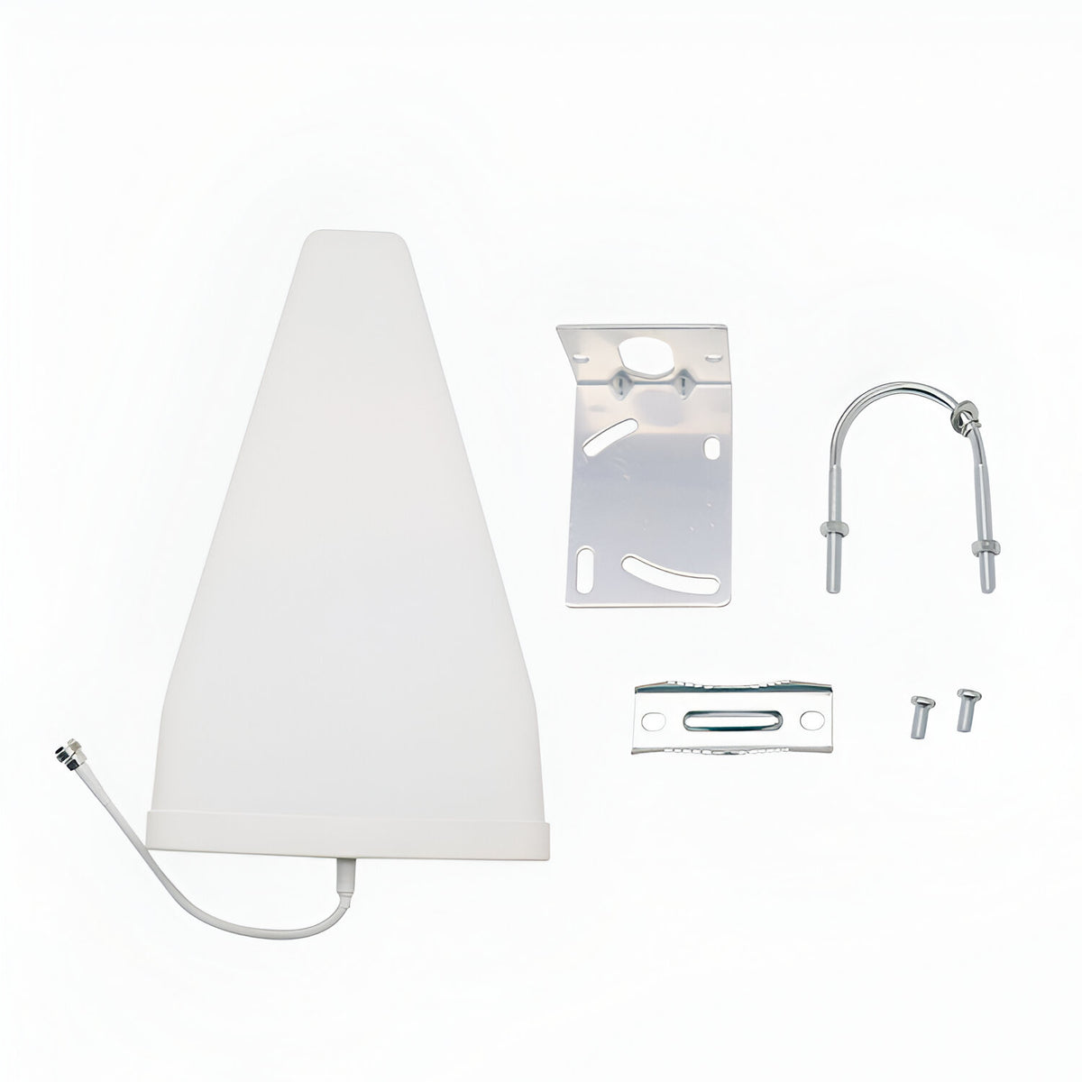 Antena logarítmica 10–11 dBi con cable RG58 de 20 m. Vista 2 del producto; las piezas repetidas muestran diferentes ángulos.