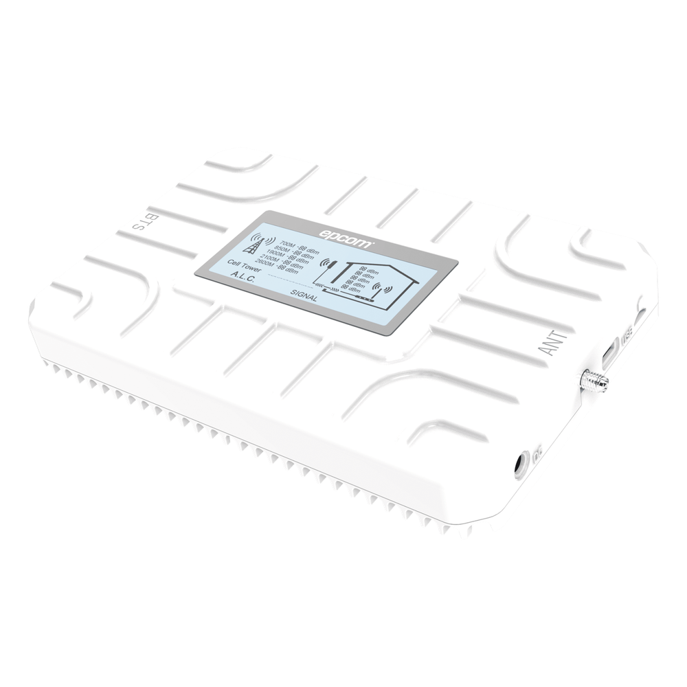 Amplificador EPCOM EP-5G-PBT: pantalla y conectores SMA del equipo base del kit PLUS