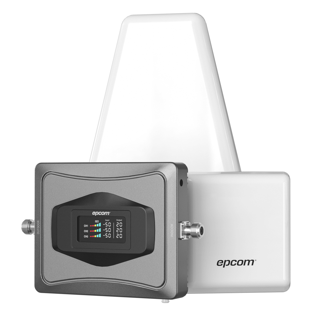 Kit EPCOM EPTB4GV3 con amplificador celular 4G, antena exterior direccional y antena interior de panel