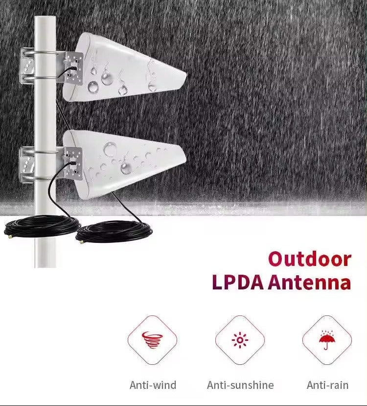 Antena Logarítmica 3G y 4G con Cable 15 m 11 dBi