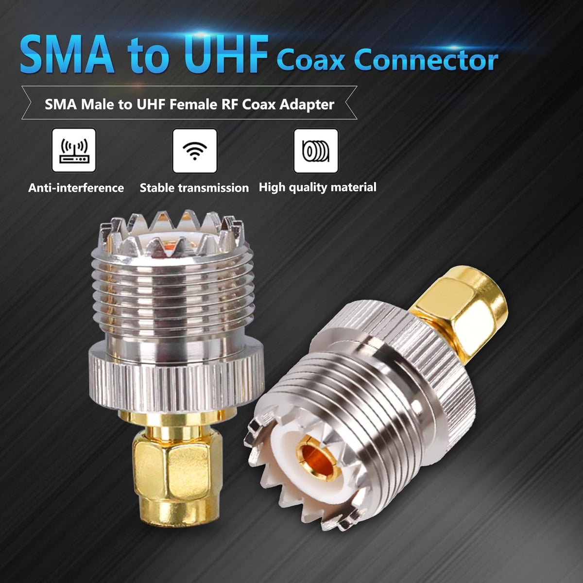 Adaptador UHF hembra a SMA macho - vista 4
