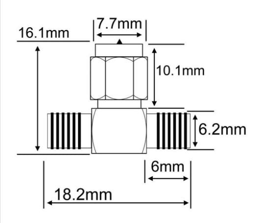 Divisor 1 SMA Macho a 2 salidas SMA Hembra
